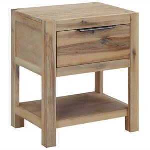 vidaXL ナイトテーブル 引き出し付き 40x30x48cm アカシア無垢材