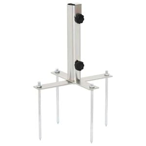 vidaXL パラソルベース（地面固定用スパイク付き、直径32～38mm、シルバースチール製）