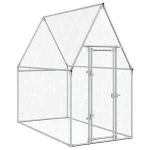 vidaXL 鶏小屋 シルバー 200x100x190 cm 亜鉛メッキ鋼