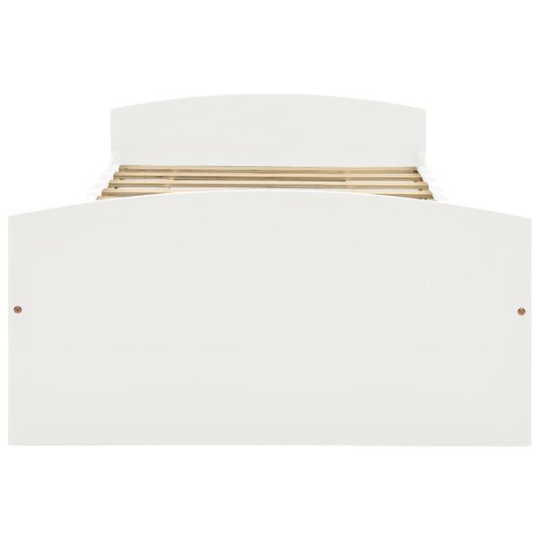 vidaXL ベッドフレーム 引き出し2点付き ホワイト パイン無垢材 90x200cm