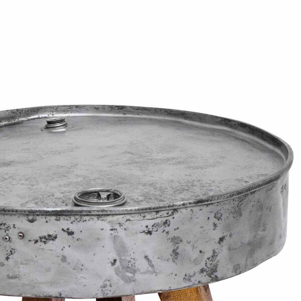 vidaXL コーヒーテーブル 混合再生木材 60x45cm シルバー