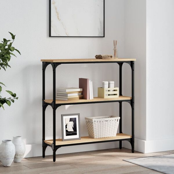 vidaXL コンソールテーブル ソノマオーク 75x22.5x75 cm エンジニアードウッド