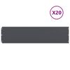vidaXL 芝生エッジング 20枚入り アンスラサイト 25x103 cm 冷間圧延鋼