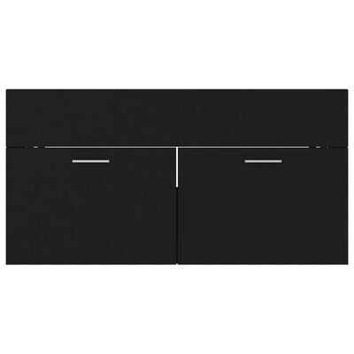 vidaXL バスルーム家具セット ブラック エンジニアリングウッド (804801+2x804998)