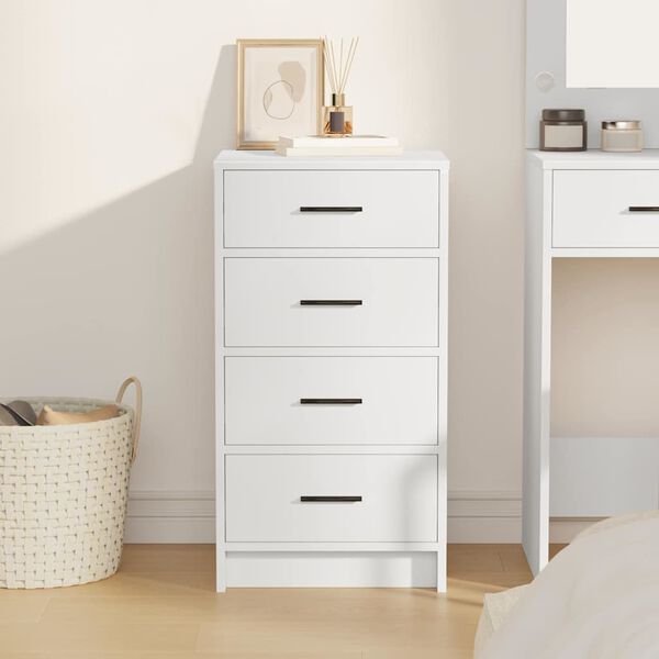 vidaXL サイドボード 引き出し付き ホワイト 40 x 41 x 75 cm エンジニアリングウッド