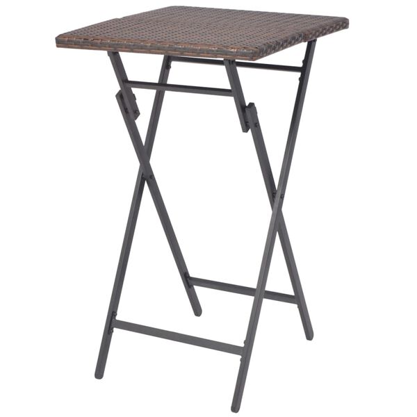vidaXL 折りたたみ式屋外ダイニング5点セット スチール＆ポリラタン製 ブラウン