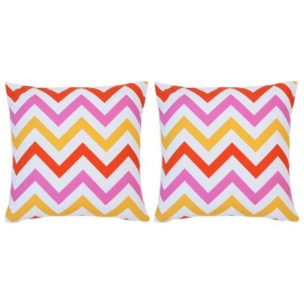 vidaXL クッション2点 柄プリント マルチカラー 40x40cm コットン製