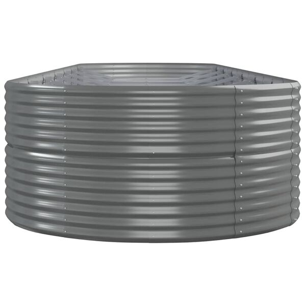 vidaXL ガーデンプランター 粉体塗装スチール 584x140x68 cm グレー