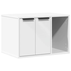 vidaXL 猫用トイレエンクロージャー ホワイト 60x40x40cm エンジニアリングウッド