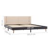 vidaXL ベッドフレーム LEDライト付き クリーム＆ダークグレー 布製 180x200cm