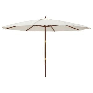 vidaXL ガーデンパラソル 木製ポール付き サンドカラー 400x273cm