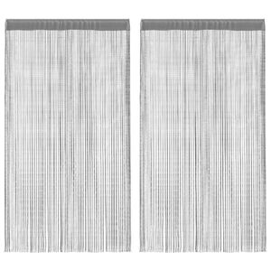 vidaXL ストリングカーテン 2枚 アンスラサイト 140x250 cm