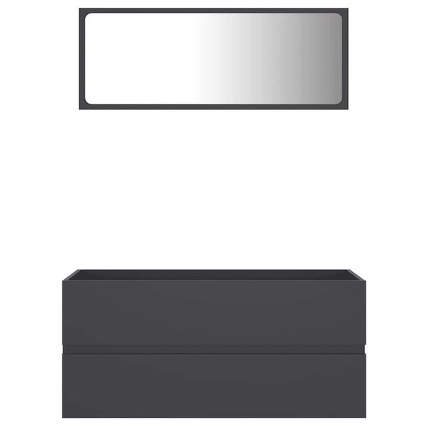 vidaXL バスルーム家具2点セット グレー パーティクルボード