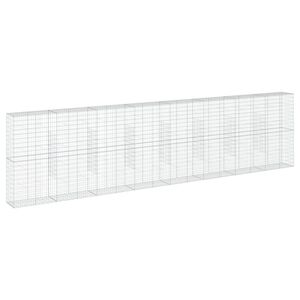 vidaXL 蛇籠バスケット カバー付き 800x50x200cm 亜鉛メッキ鉄