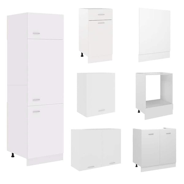 vidaXL キッチンキャビネット &ldquo;リヨン&rdquo; 7点セット ホワイト エンジニアリングウッド