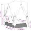 vidaXL 2人掛けサンラウンジャー ルーフ＆カーテン付き グレー ポリラタン