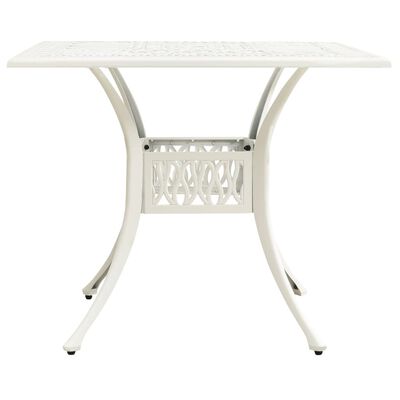 vidaXL ガーデンテーブル 90x90x73cm アルミ鋳物 ホワイト