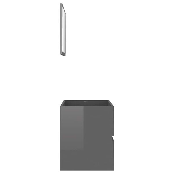 vidaXL バスルーム家具2点セット グレー パーティクルボード