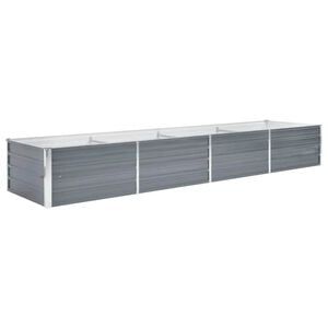 vidaXL ガーデンレイズドベッド 320x80x45cm 亜鉛メッキスチール グレー