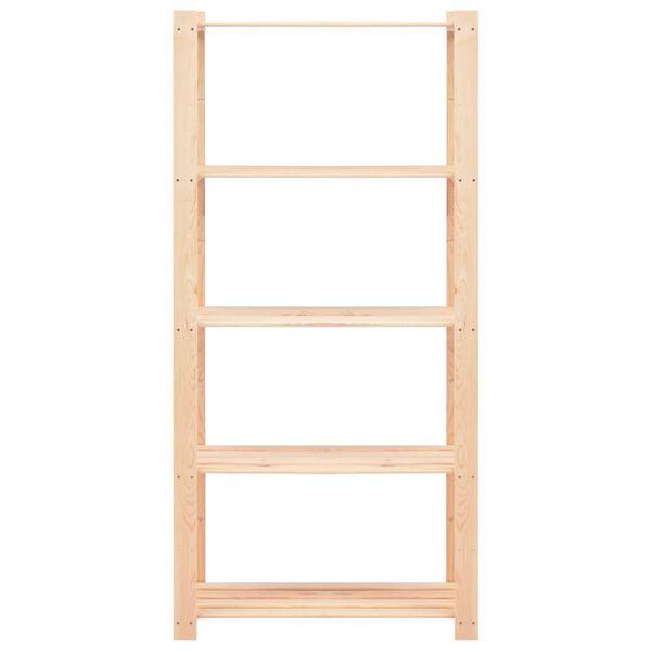 vidaXL 5段収納ラック 80x38x170 cm パインウッド 無垢材 250kg