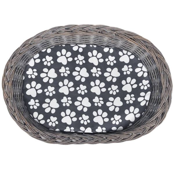 vidaXL キャットタワー 2段 ペット用ハウス/ベッド/引っかきポスト 柳製 クッション付き