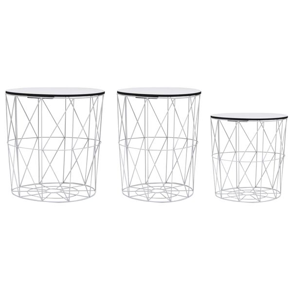 vidaXL コーヒーテーブル 3点 ホワイト