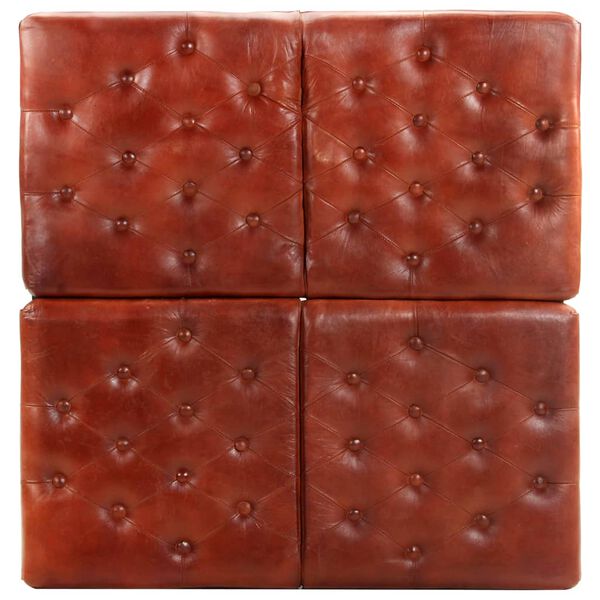 vidaXL 厚手クッション ダークブラウン 80x80x43cm 本革製