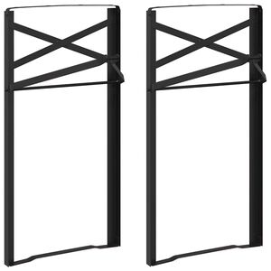 vidaXL ビールテーブルレッグ 2 個 ブラック 39 x 3 x 75 cm 粉体塗装スチール