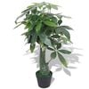 vidaXL 人工観葉植物 パキラ (カイエンナッツ) ポット付き 85cm グリーン