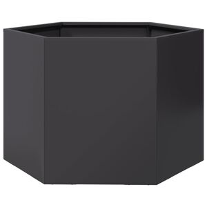 vidaXL ガーデンプランター ブラック 六角形 69x60x45 cm スチール