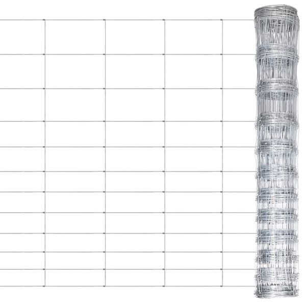 vidaXL ガーデンフェンス 亜鉛メッキ鋼製 50 m 150 cm シルバー