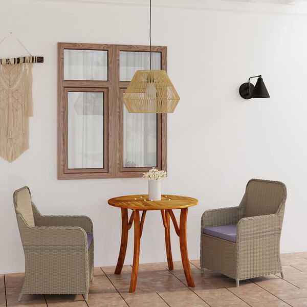 vidaXL ガーデンダイニング3点セット ブラウン