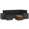 vidaXL 7点セット ガーデンソファセット クッション付き ブラック ポリラタン