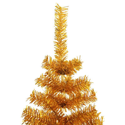 vidaXL フェイククリスマスツリー スタンド付き ゴールド 210cm PET製