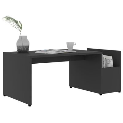vidaXL コーヒーテーブル 灰色 90x45x35cm パーティクルボード