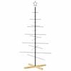 vidaXL 金属製クリスマスツリー 木製ベース付き ブラック 150cm