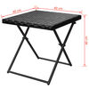 vidaXL 折りたたみ式サンラウンジャー 2点 テーブル付き ポリラタン製 ブラック