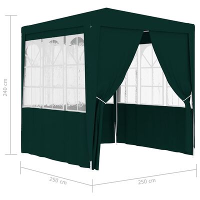 vidaXL プロ仕様 パーティーテント 側壁付き 2.5x2.5m グリーン 90g/m²