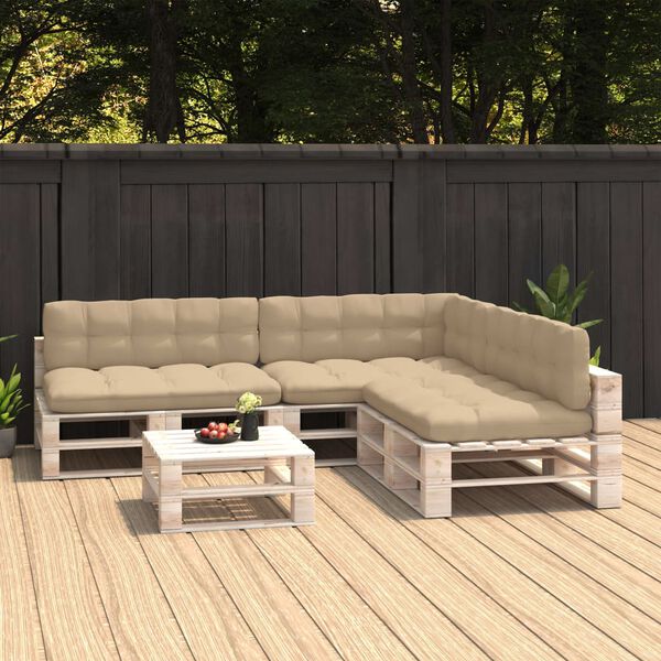 vidaXL パレットソファクッション 7点 ベージュ