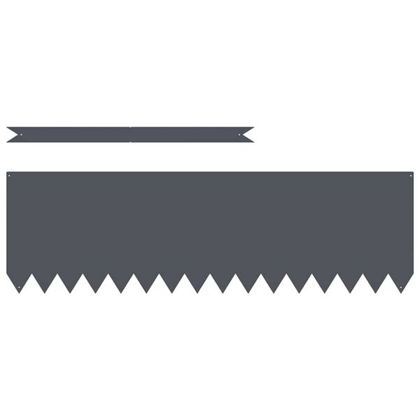 vidaXL 芝生エッジング 20 pcs アンスラサイト 100 x 0.05 x 20 cm 冷間圧延鋼