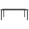 vidaXL ガーデンテーブル ブラック 190x90x74cm スチール製