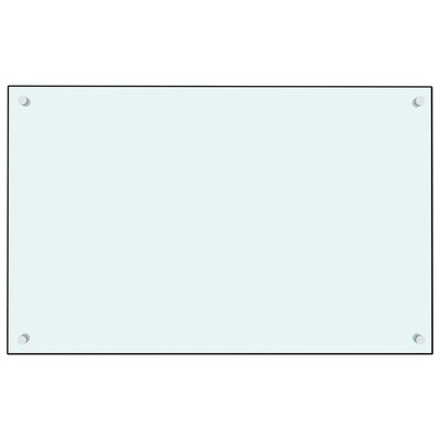 vidaXL キッチン用 汚れ防止板 ホワイト 80x50cm 強化ガラス製