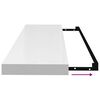 vidaXL フローティングウォールシェルフ 4点 ハイグロスホワイト 90x23.5x3.8cm MDF