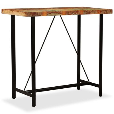 vidaXL バーテーブル 無垢の再生木材 120x60x107cm