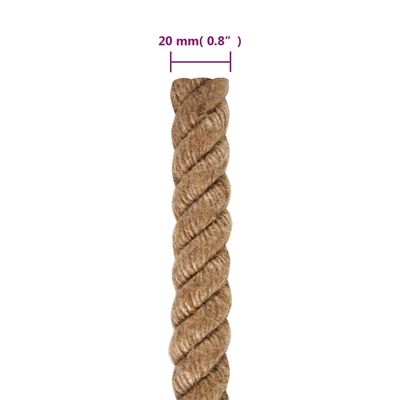vidaXL ロープ 100％ジュート 20mm (直径) 50m (全長)