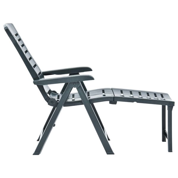 vidaXL 折りたたみ式サンラウンジャー プラスチック製 グリーン