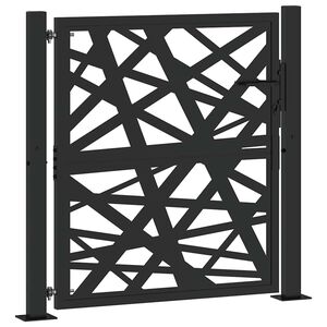 vidaXL ガーデンゲート ブラック 100x100 cm スチールライトデザイン