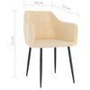 vidaXL ダイニングチェア 2点 クリーム ベルベット製