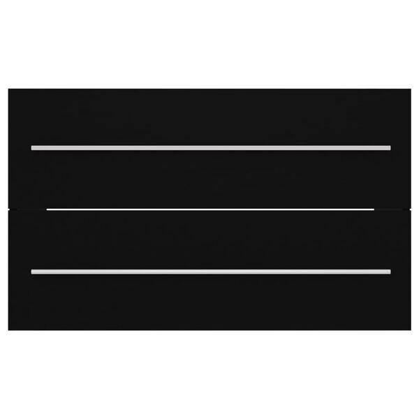 vidaXL シンクキャビネット ブラック 80x38.5x48cm エンジニアリングウッド