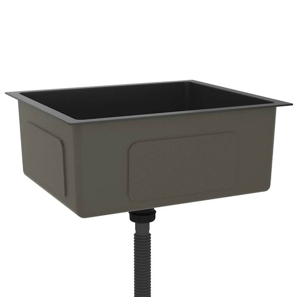 vidaXL 手作り キッチンシンク ステンレススチール製 ブラック